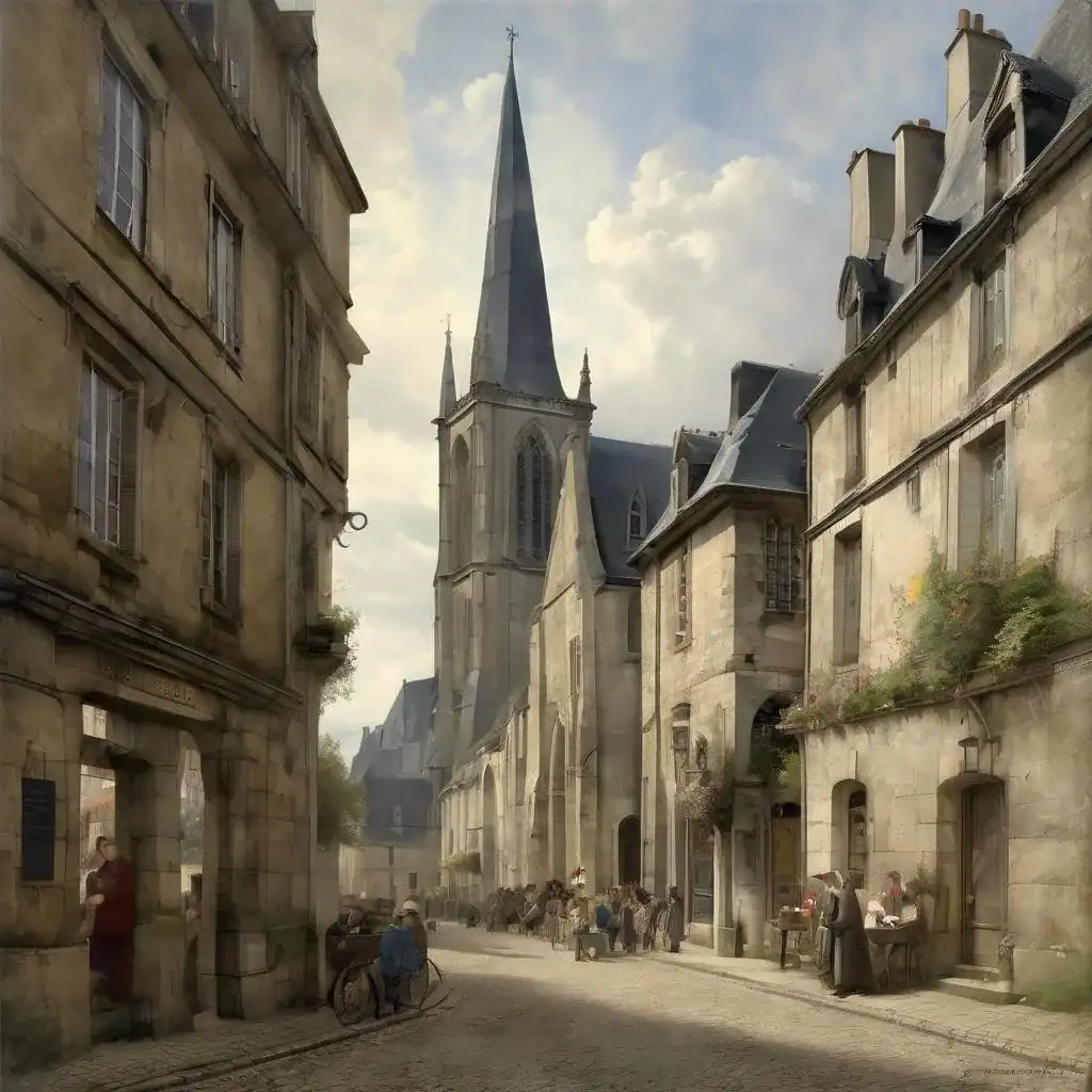 Leaving the Saint-Mélaine Church in Morlaix – Léon Augustin Lhermitte