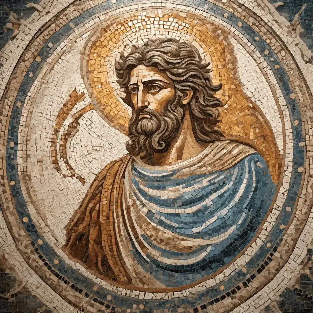 Mosaic of the God Oceanus in Petra – Byzantine Mosaics